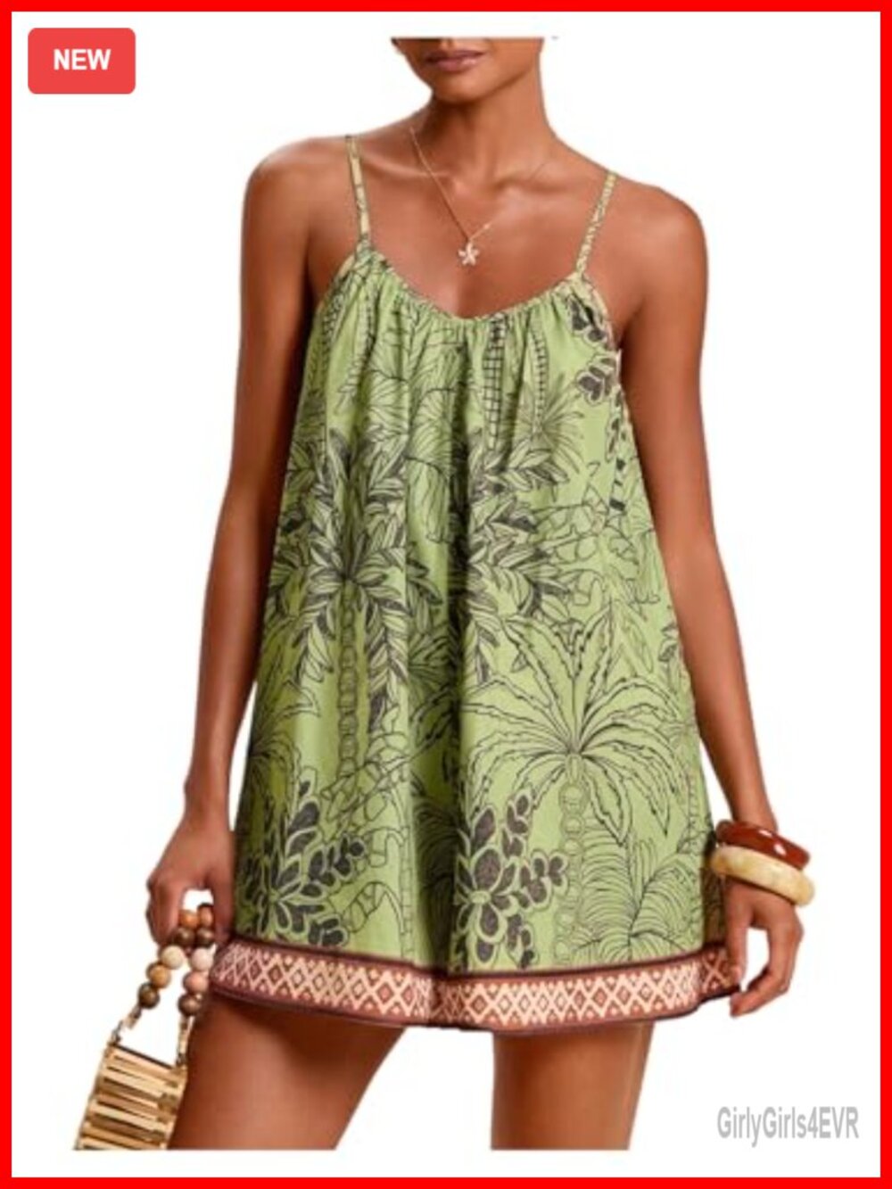 Milumia Tropical V Neck Romper Wide Leg Spaghetti Strap Beach Outfit